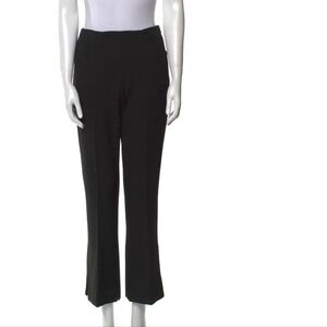 ROLAND MOURET Black Cropped Pants Flare Leg Crepe Trouser Pant Sz Us 6